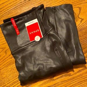 Spank faux leather leggings